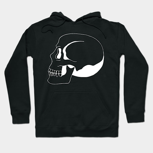 Lateral Skull (WHITE) Hoodie by hugoncalves